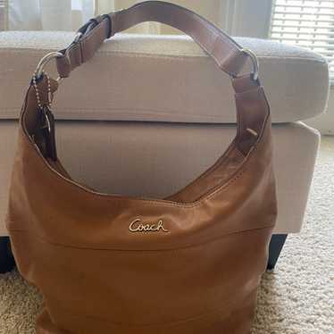 Coach small beige leather