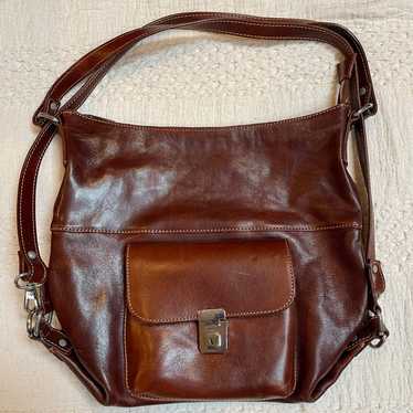 Cenzo Duffle Vecchio Brown Italian Leather Weekender Travel  Bag
