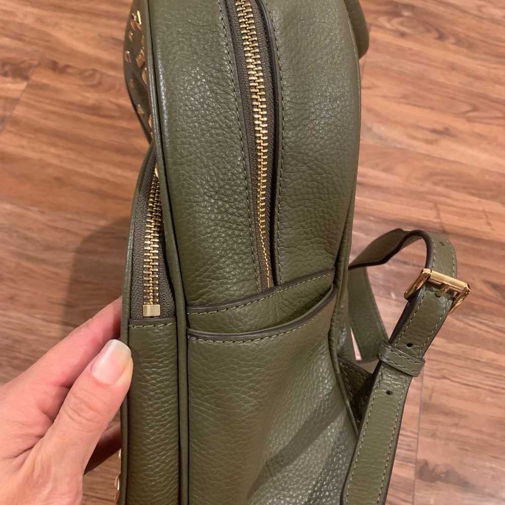 Michael Kors Pebble Leather Studded Backpack Oliv… - image 4