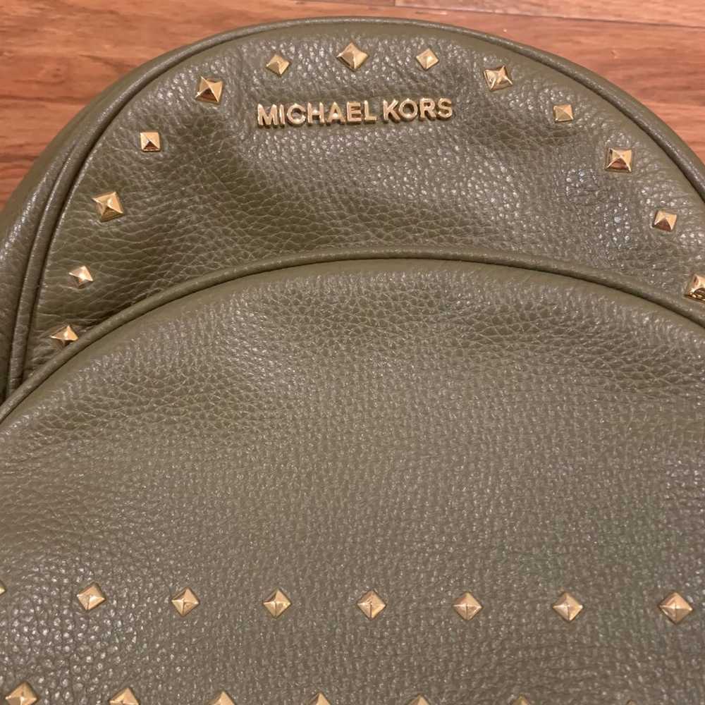Michael Kors Pebble Leather Studded Backpack Oliv… - image 6