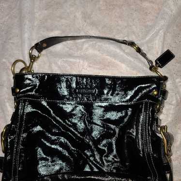 Coach black patent leather bag - image 1