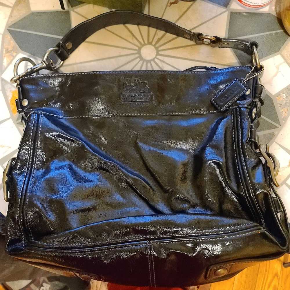 Coach black patent leather bag - image 2