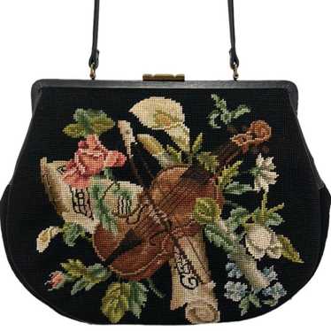 Vintage Christine Custom Shoulder Bag Needlepoint… - image 1