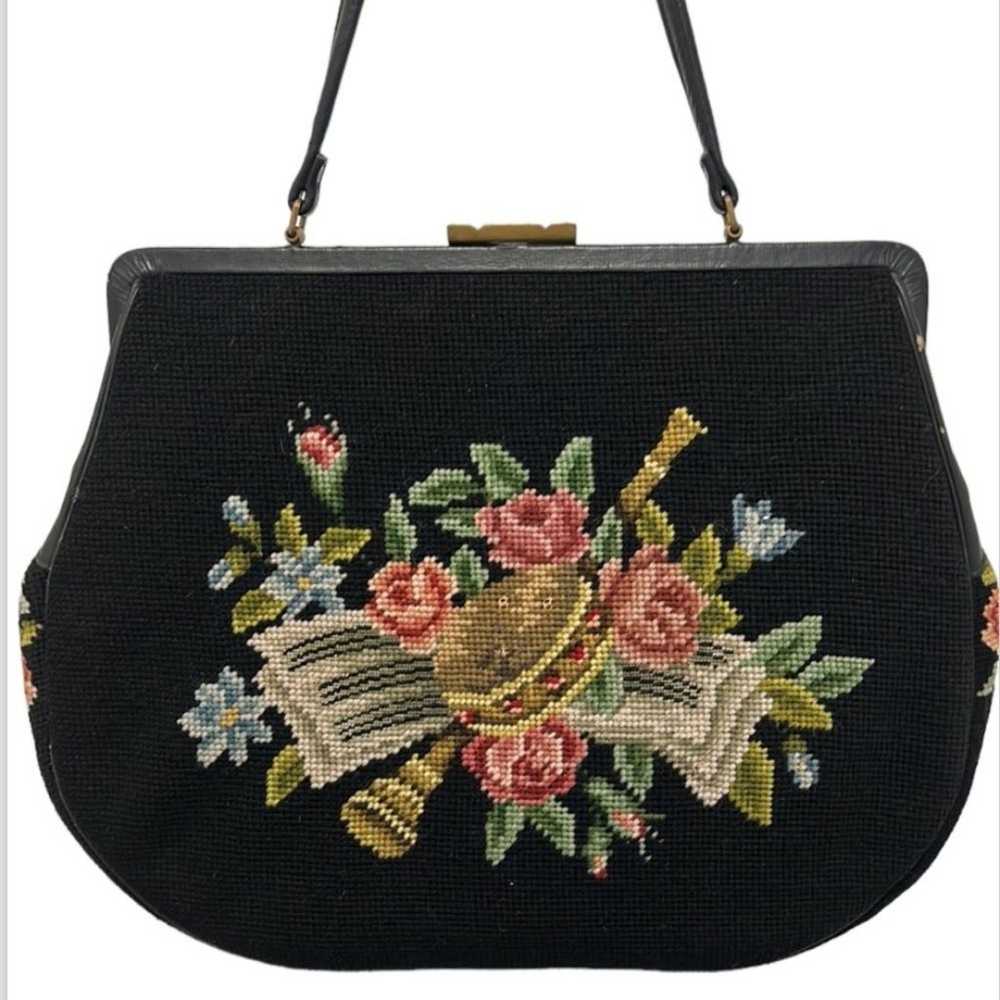 Vintage Christine Custom Shoulder Bag Needlepoint… - image 9