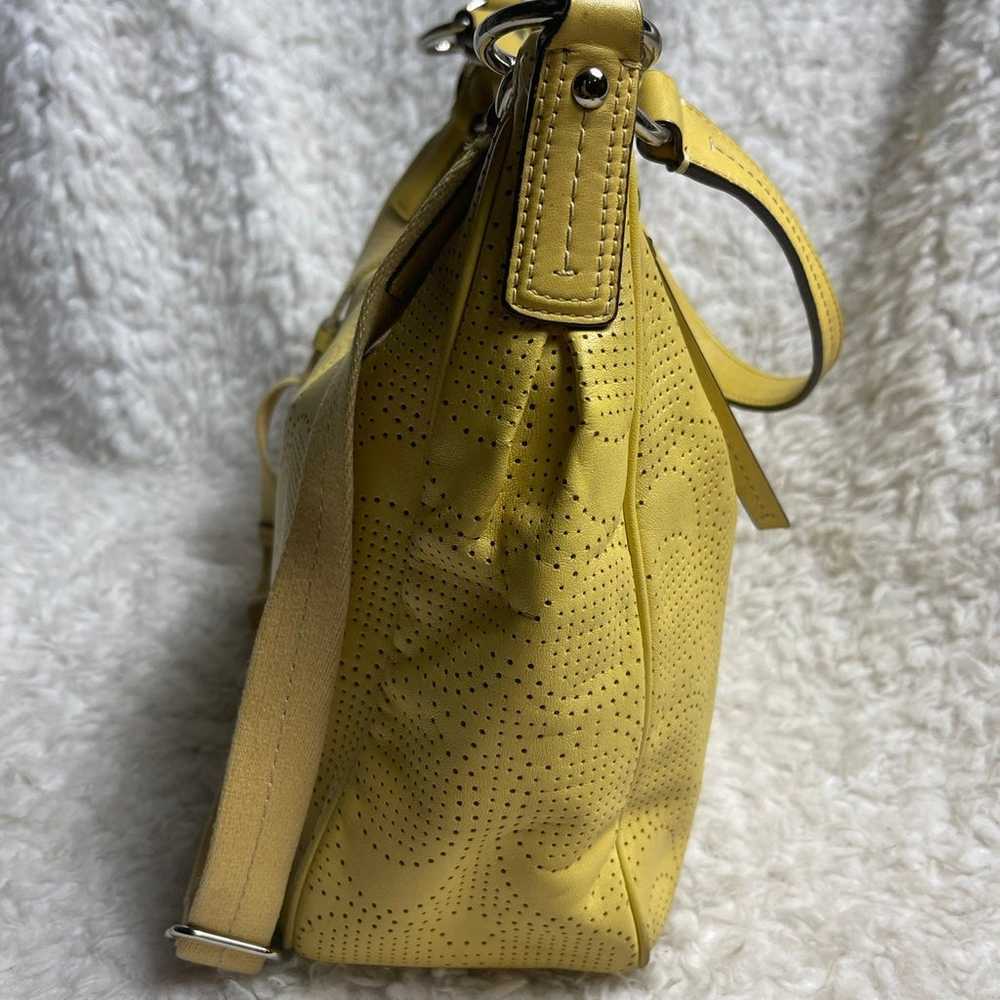 COACH Signature Stripe Convertible Hobo Bag Pink … - image 4