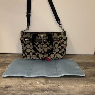 Coach Small Black and Grey Monogram Bag Handbag Mini | eBay
