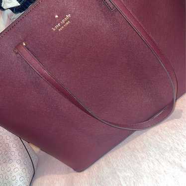 Maroon Kate Spade bucket purse - image 1