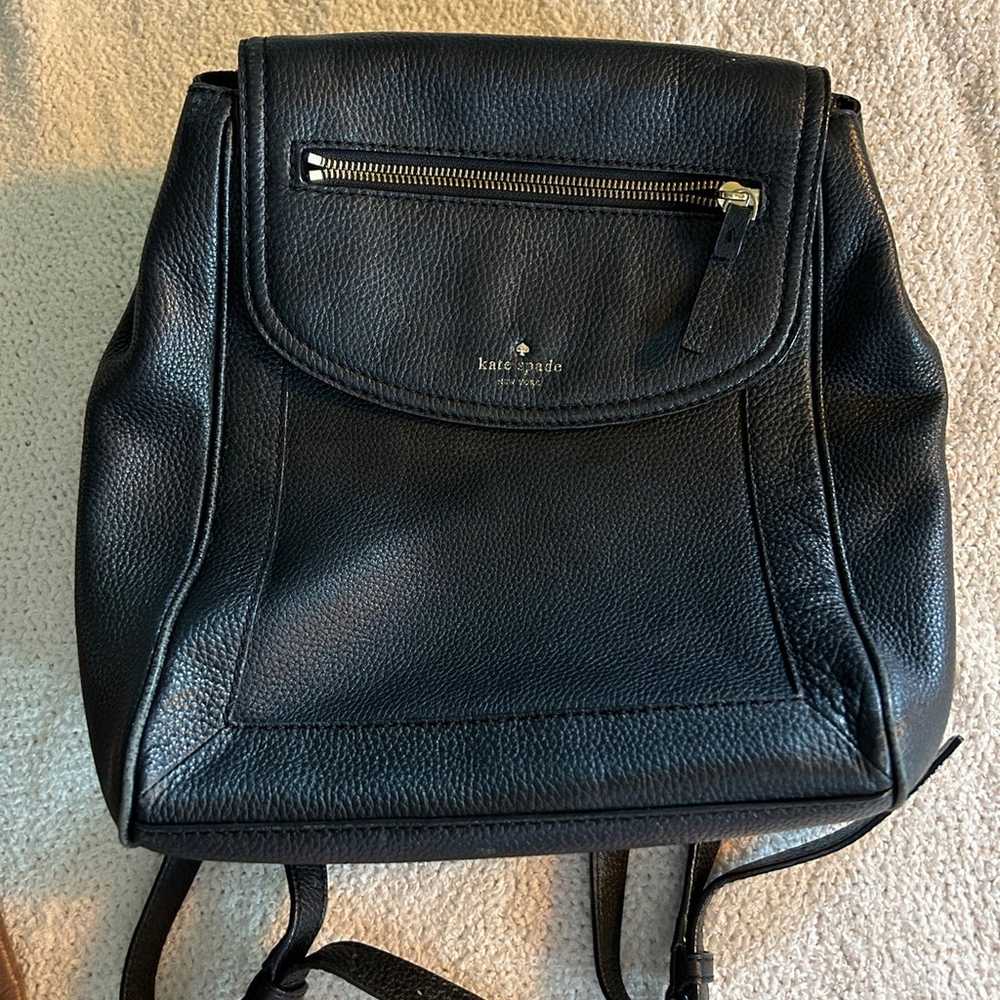 Kate Spade black leather backpack - image 1