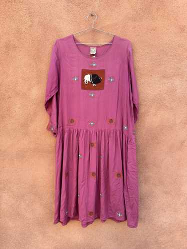 Hand Block Rayon Bison Dress - image 1