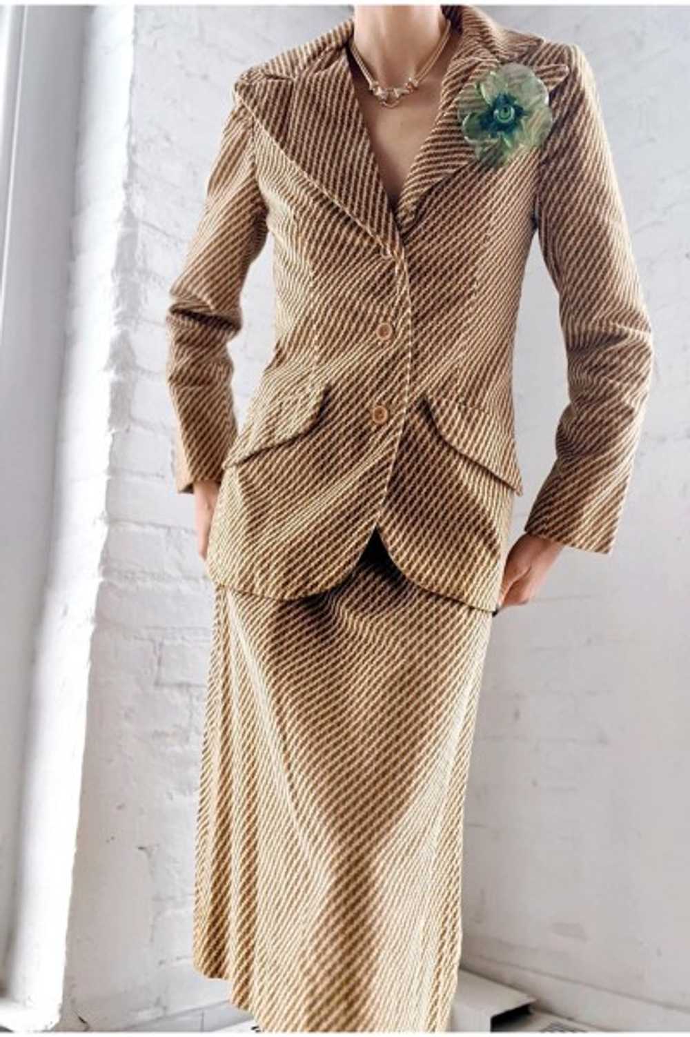 70s velvet geometric skirt set - image 2