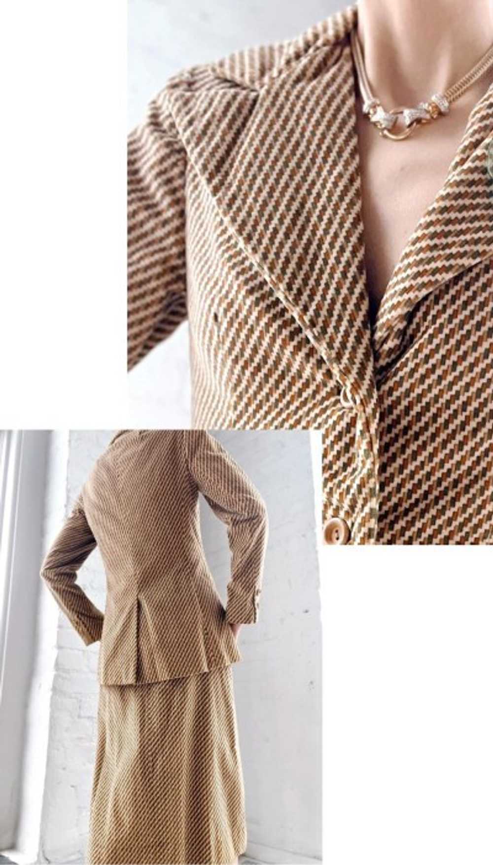 70s velvet geometric skirt set - image 3