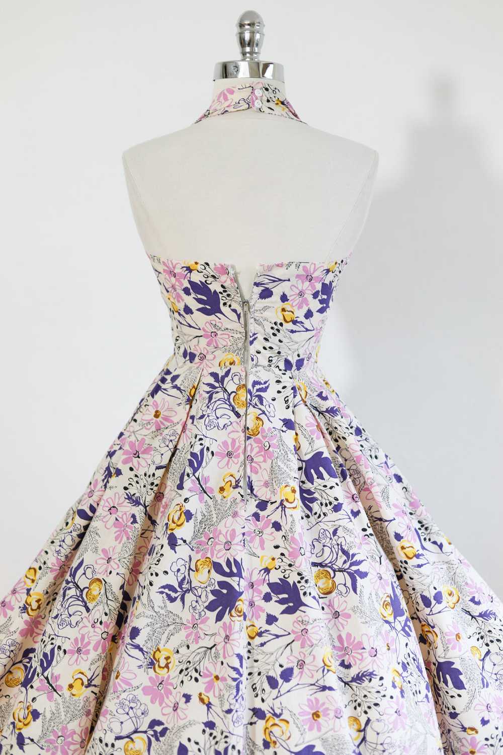 Vintage 1950s Dress - Gorgeous Yellow + Violet Ap… - image 12