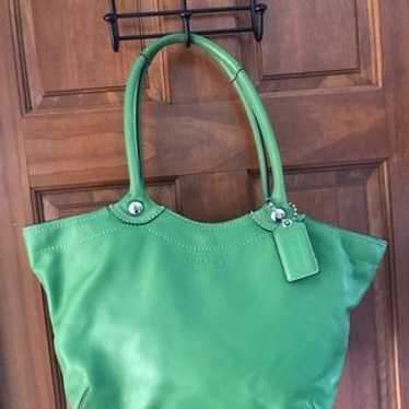 バッグ Vintage Coach Old Leather Tote bag Green VINTAGE COACH / OLD COACH COURT BAG 9870 BOTTLE GREEN ERGO