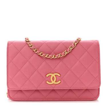 CHANEL Caviar Quilted Textured CC Wallet On Chain… - image 1