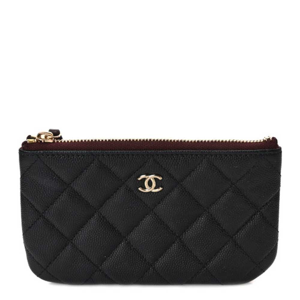 CHANEL Caviar Quilted Small Cosmetic Case Black - image 1