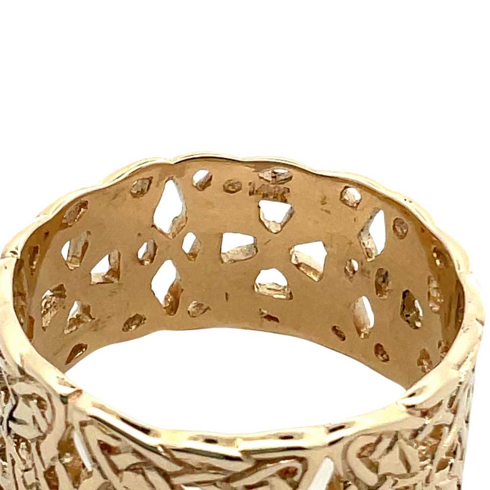 14K Yellow Gold Celtic-Knot Style Band Ring Size … - image 6