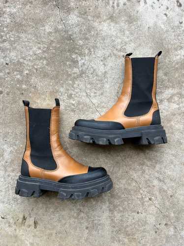 GANNI Paneled Leather Chelsea Boots (38) | Used,… - image 1