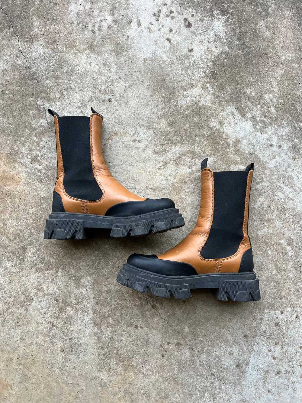 GANNI Paneled Leather Chelsea Boots (38) | Used,… - image 2