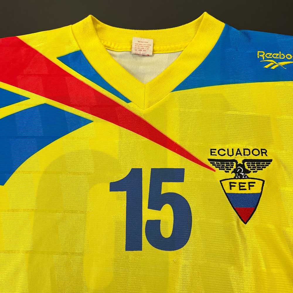 Vintage Ecuador #15 Reebok Soccer Jersey L - image 1