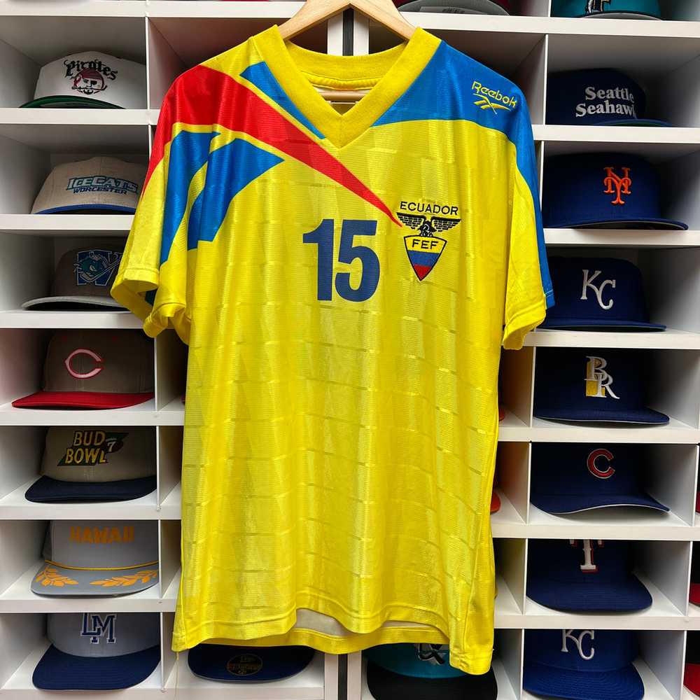 Vintage Ecuador #15 Reebok Soccer Jersey L - image 2