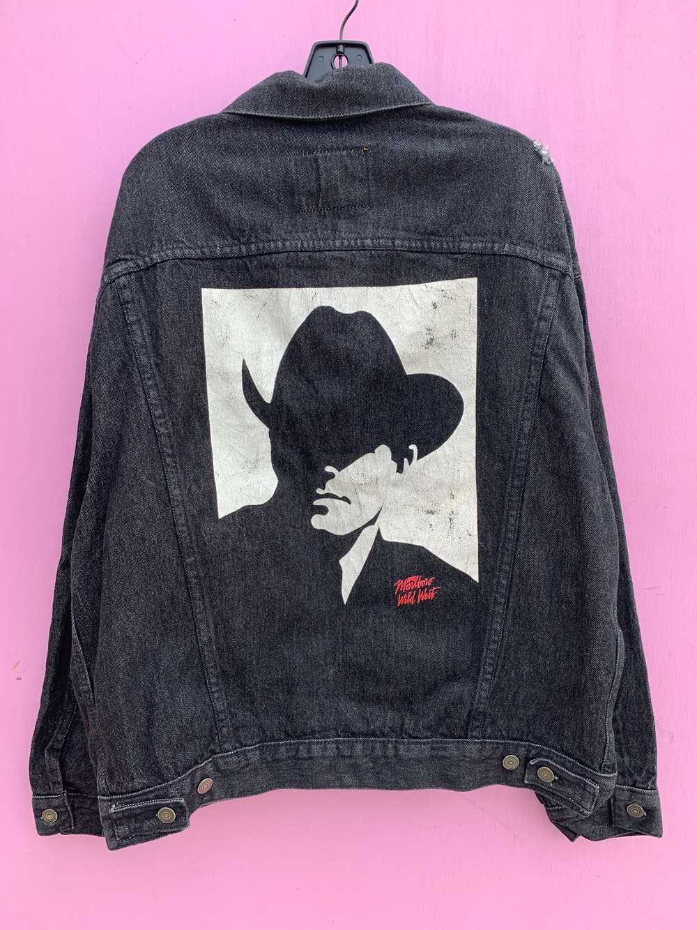 AS-IS MARLBORO WILD WEST DENIM JACKET W/ COWBOY B… - image 1