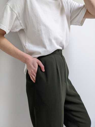 Vintage Olive Wool Trousers - image 1