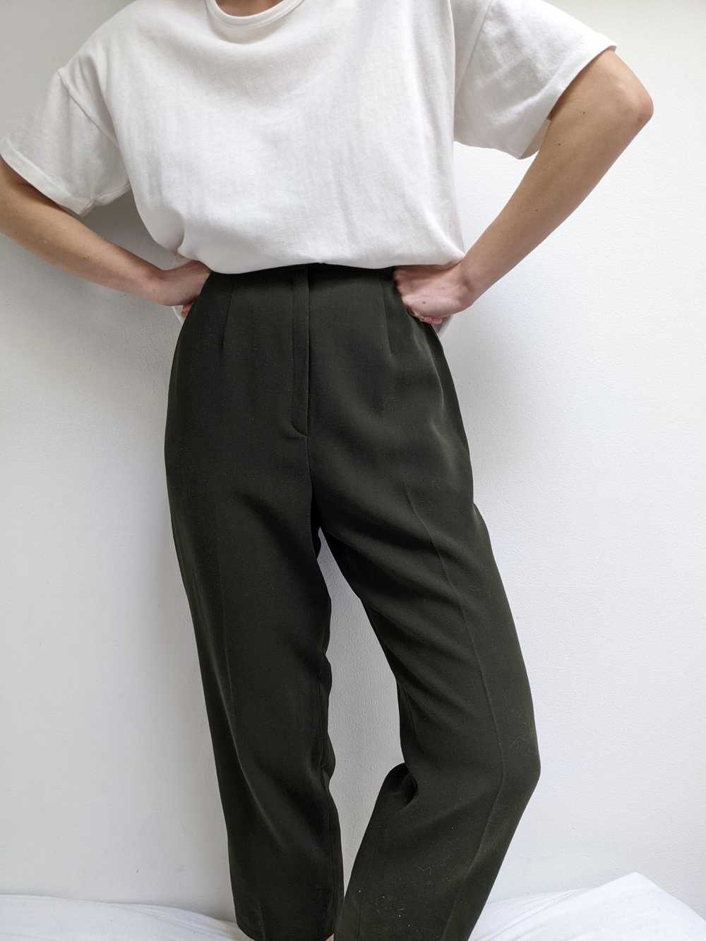 Vintage Olive Wool Trousers - image 5