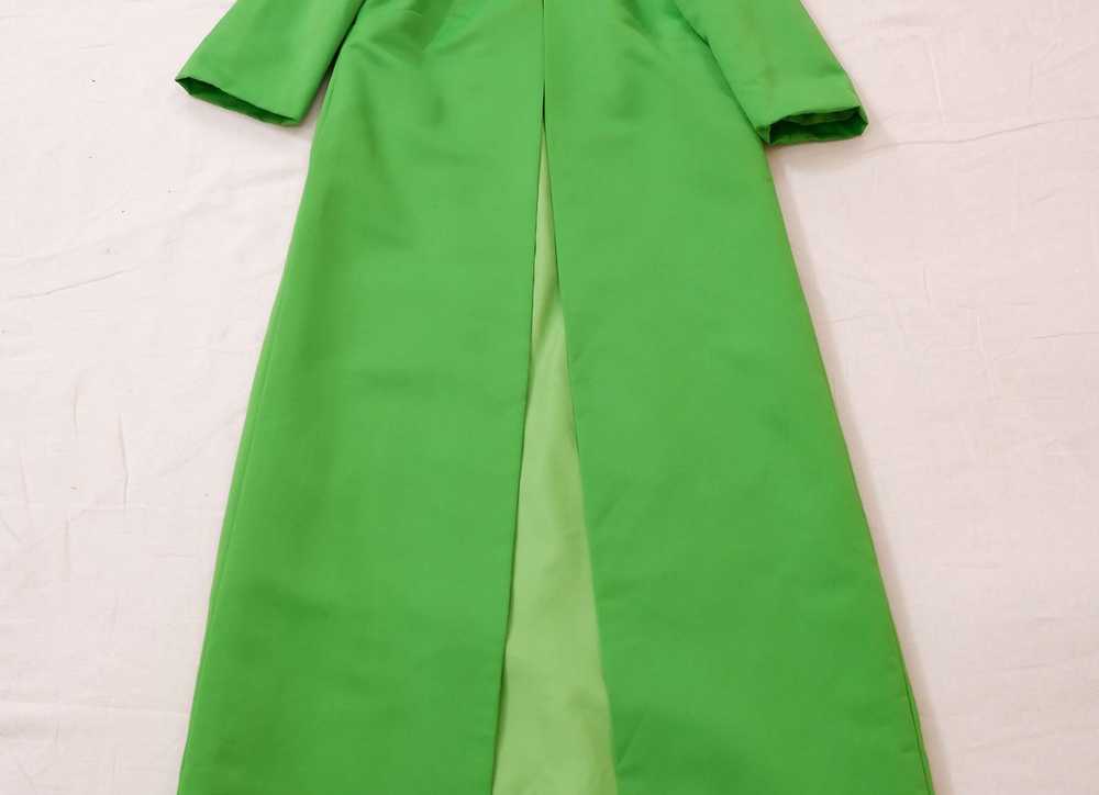 1960s Green Satin Melody Dress with Matching Maxi… - image 10
