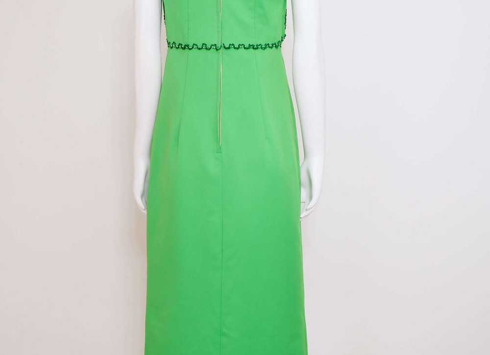 1960s Green Satin Melody Dress with Matching Maxi… - image 4