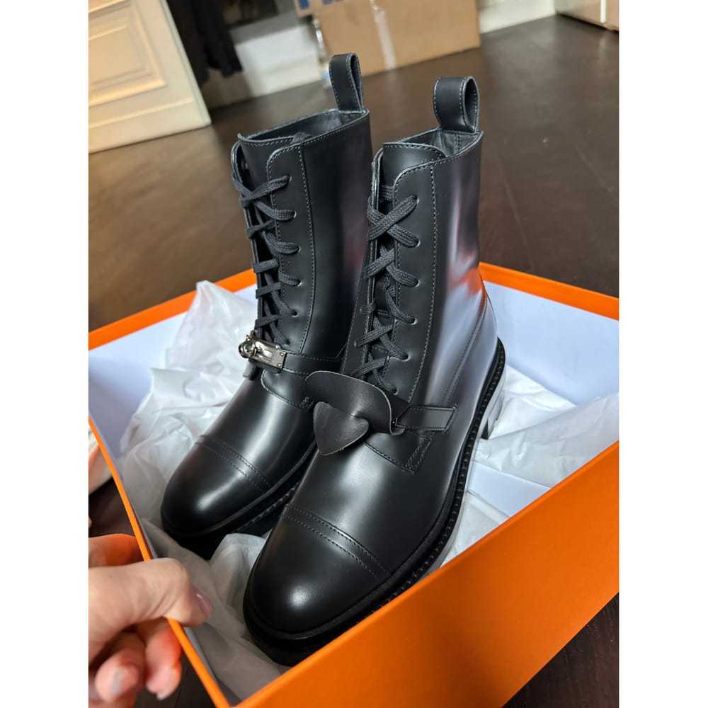 Hermès Leather biker boots - image 8