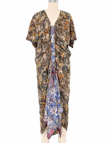 1980s Gianni Versace Mixed Floral Dress