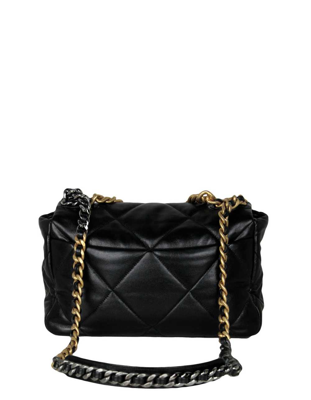 Chanel Black Lambskin Leather Quilted Large 19 Bag - image 3