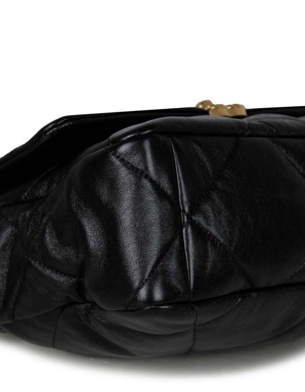 Chanel Black Lambskin Leather Quilted Large 19 Bag - image 4