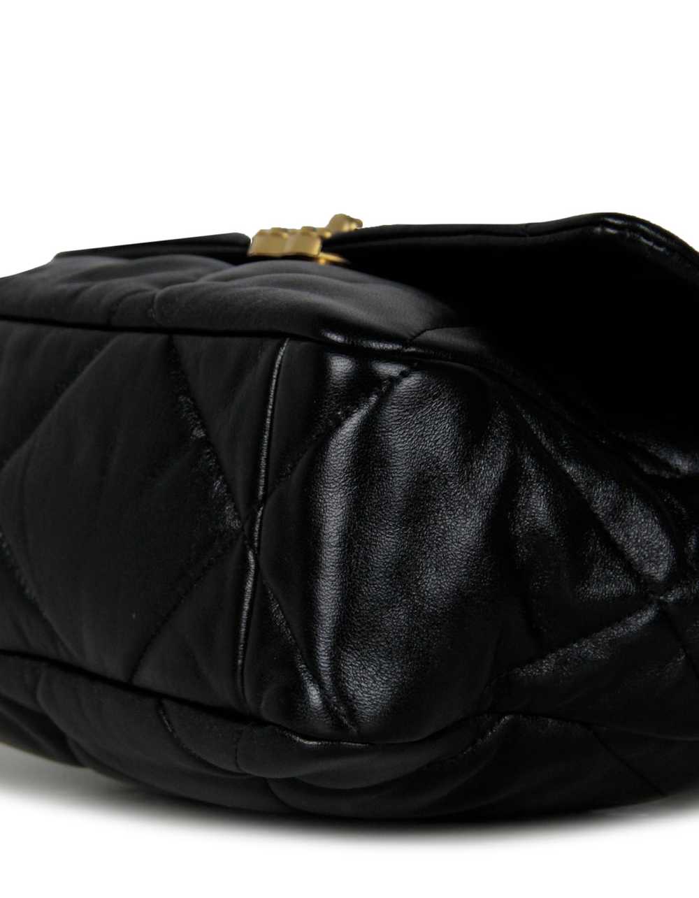 Chanel Black Lambskin Leather Quilted Large 19 Bag - image 5