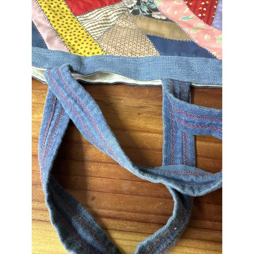 Hand stitched denim And quilt tote bag - image 4