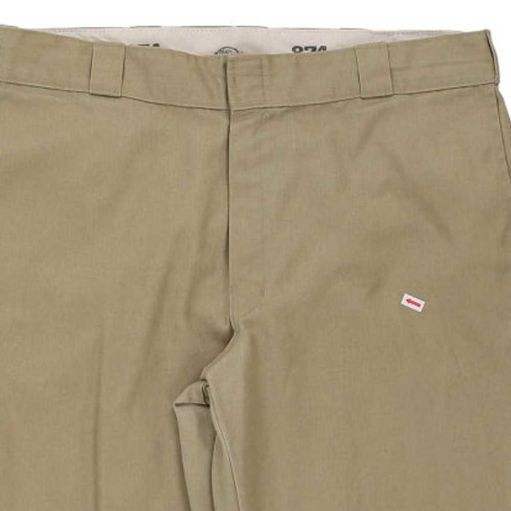 874 Dickies Trousers - 37W 29L Brown Polyester Bl… - image 5