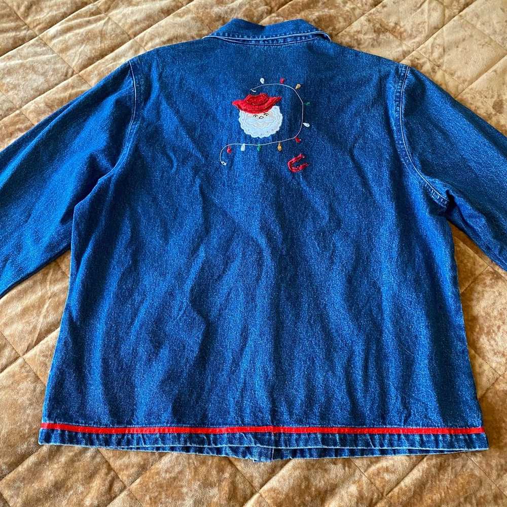 VTG Carrie Allen Button Up Shirt Christmas Santa … - image 5