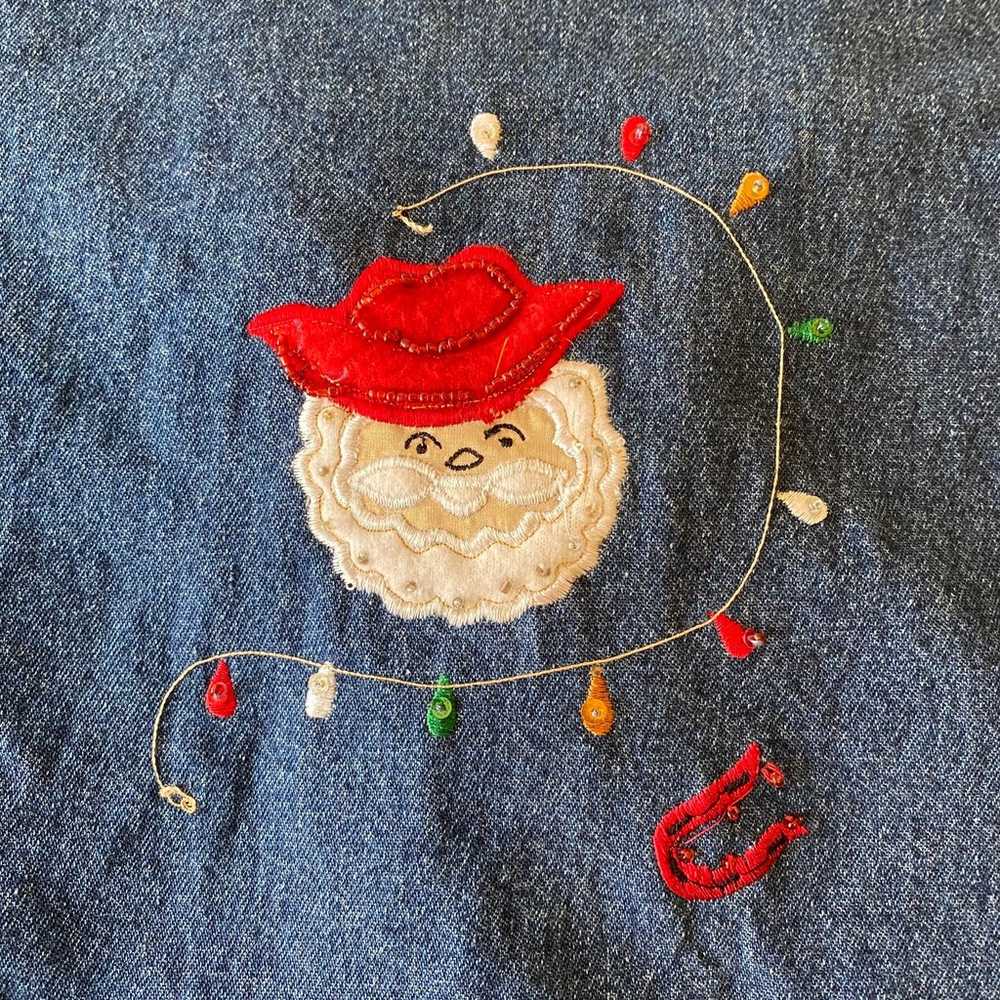 VTG Carrie Allen Button Up Shirt Christmas Santa … - image 6