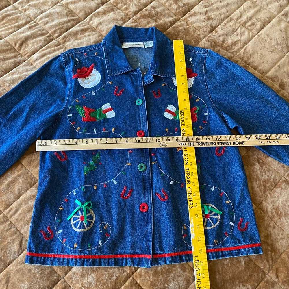 VTG Carrie Allen Button Up Shirt Christmas Santa … - image 8