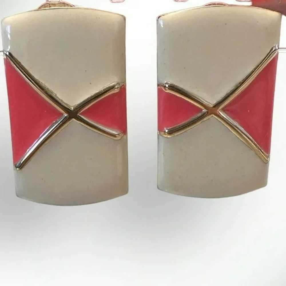 Two Pairs Vintage 80’s Earrings Pink - image 4