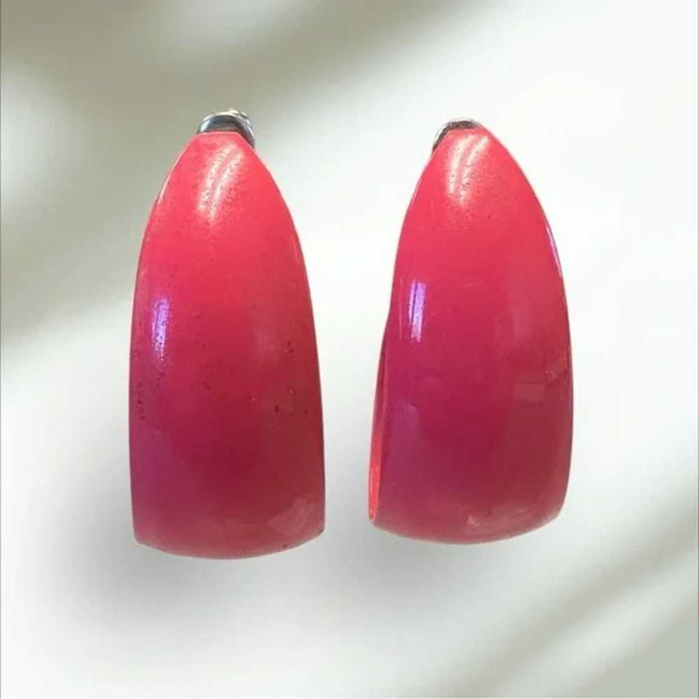 Two Pairs Vintage 80’s Earrings Pink - image 5