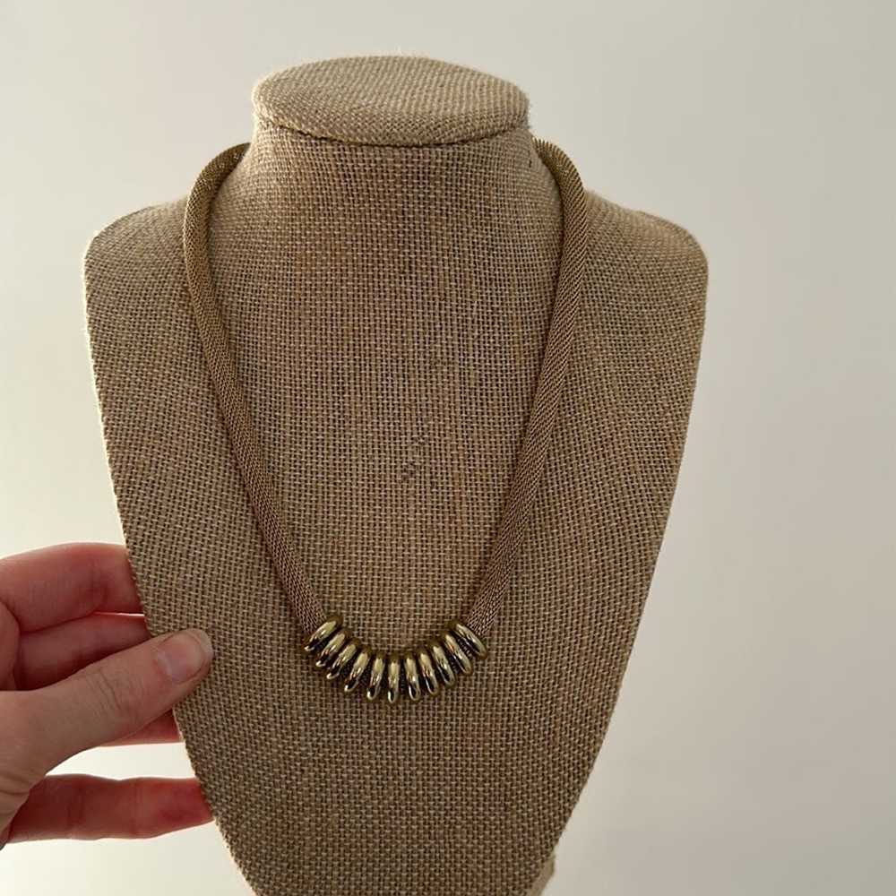 Vintage Bundle Of 2 Gold Tone Mesh Necklaces - image 7