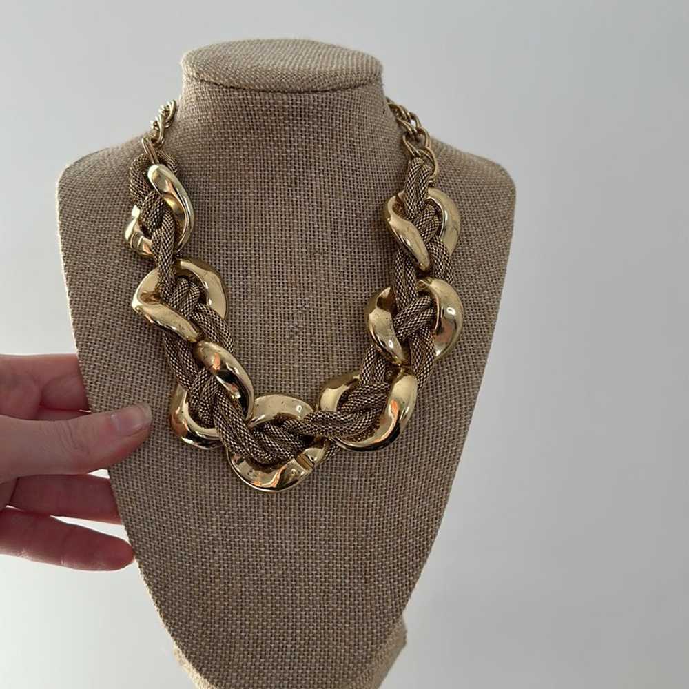 Vintage Bundle Of 2 Gold Tone Mesh Necklaces - image 8