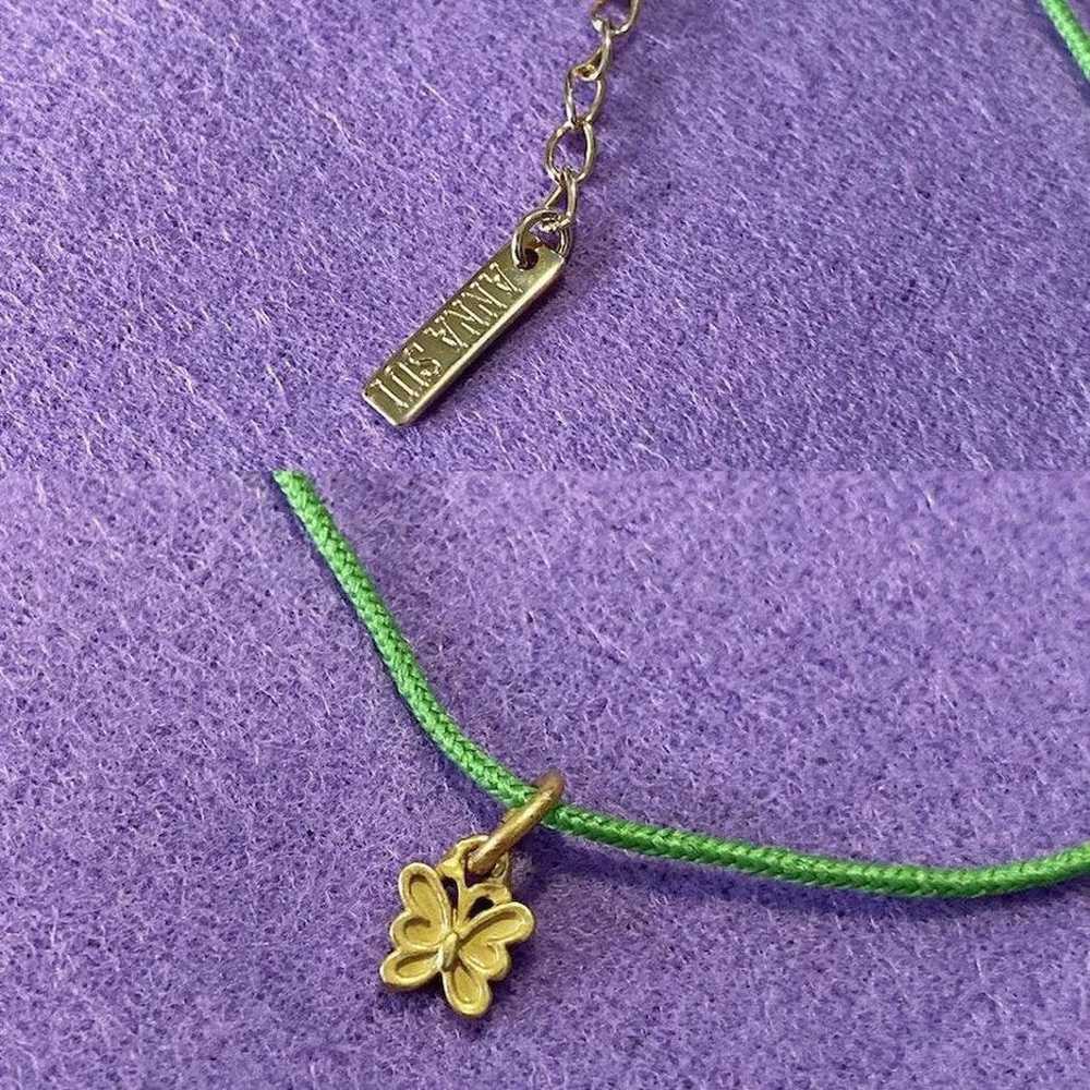 Y2K 2000s Anna Sui Butterfly Charm Chord Necklace - image 3