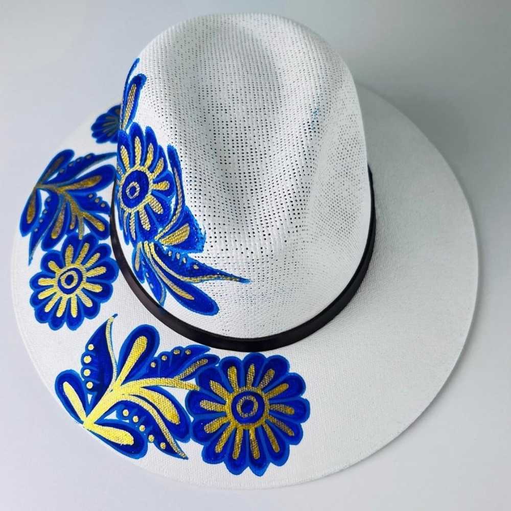 HAT Sombrero Mexican Artesanal Hand Painted Straw… - image 2