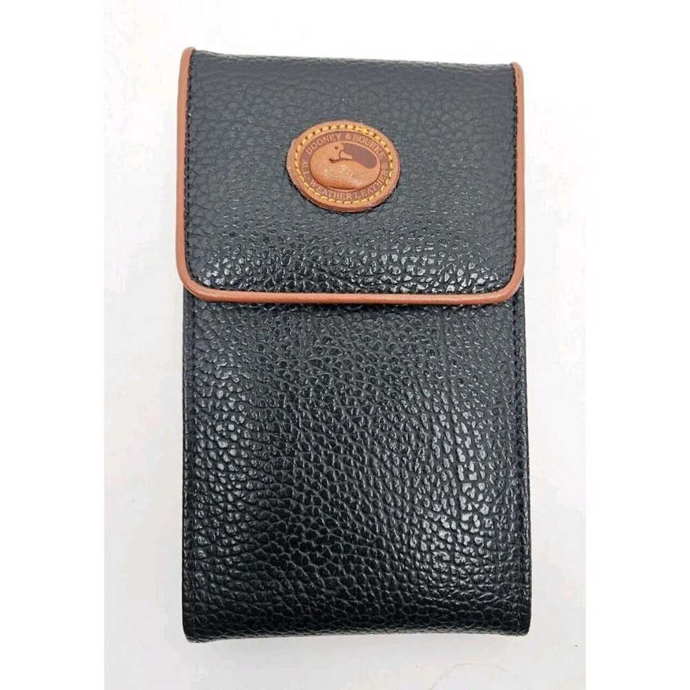 Vtg Dooney & Bourke Leather Brown/Black Checkbook… - image 1