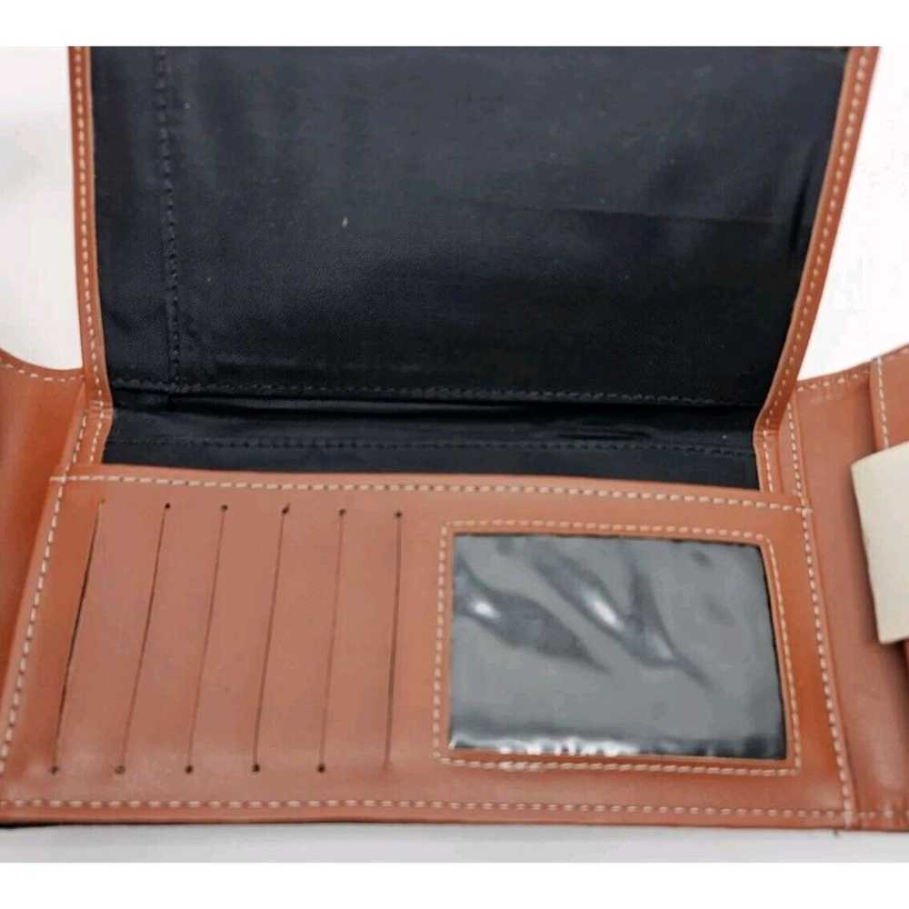 Vtg Dooney & Bourke Leather Brown/Black Checkbook… - image 8