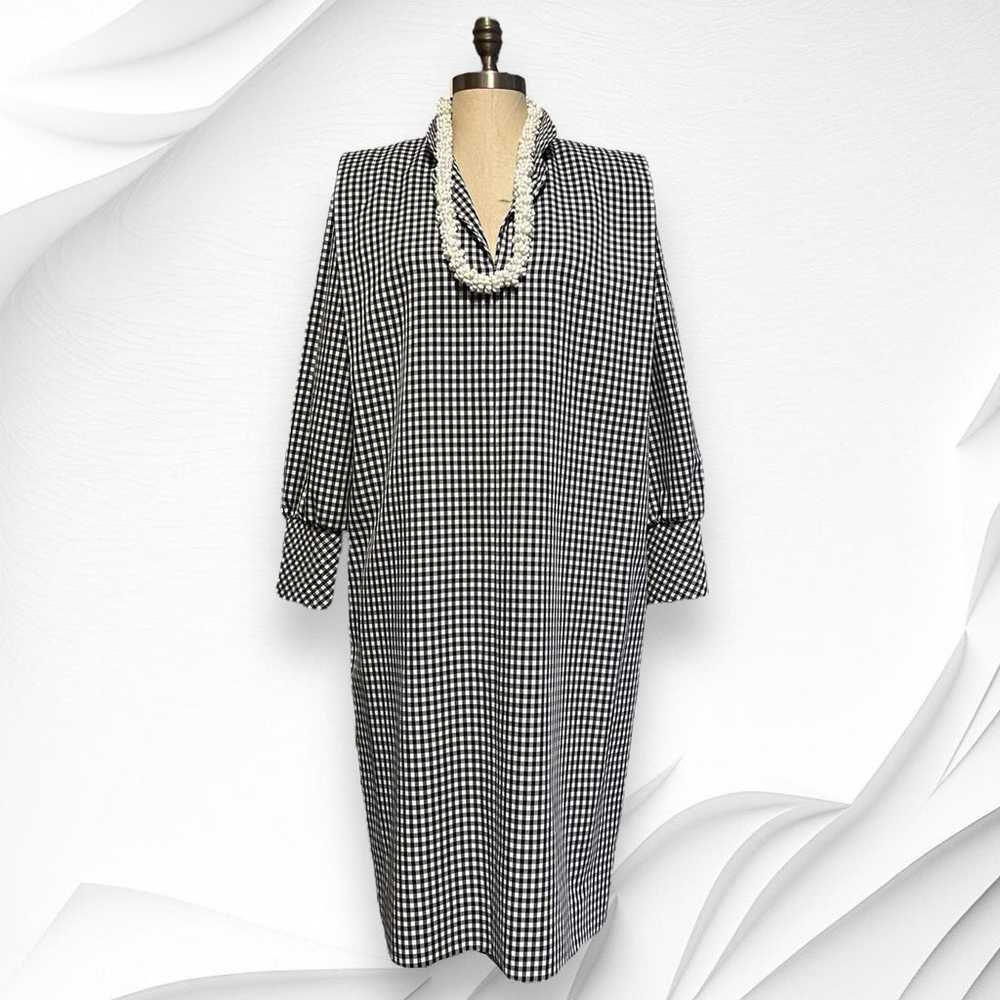 Gingham Plaid Blue White Vintage Dress Custom Mad… - image 10