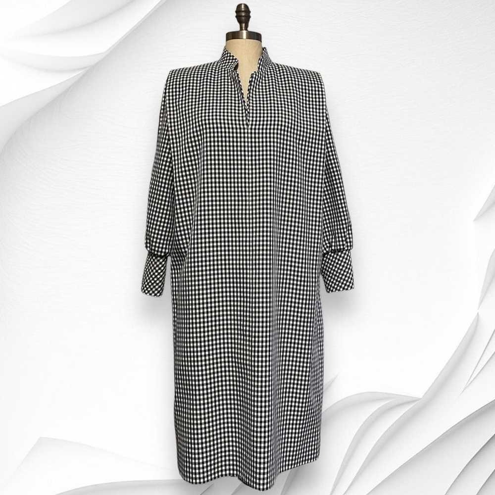 Gingham Plaid Blue White Vintage Dress Custom Mad… - image 1
