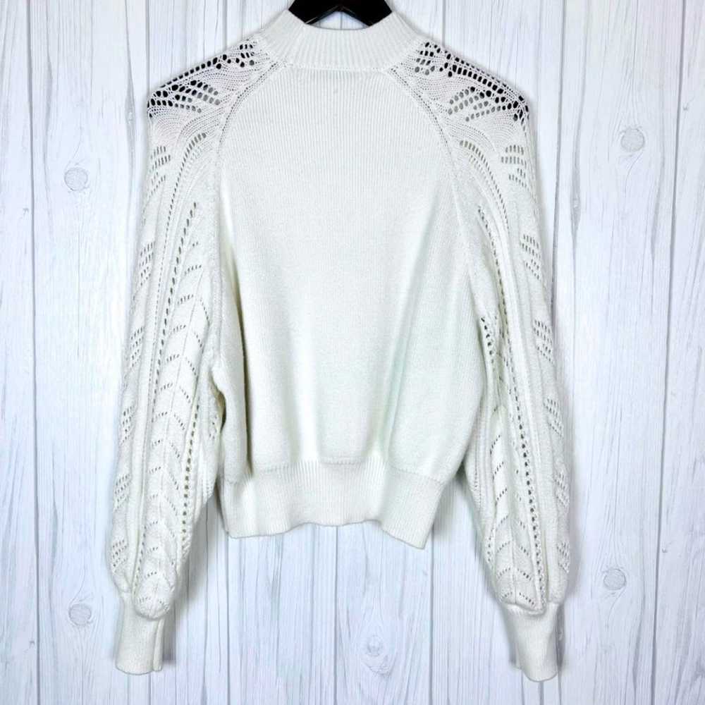 SWEATER Pullover White Knit Sleeve M by ZARA - image 2